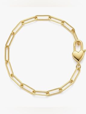 NEW 18K Gold Plated Heart Padlock Bracelet